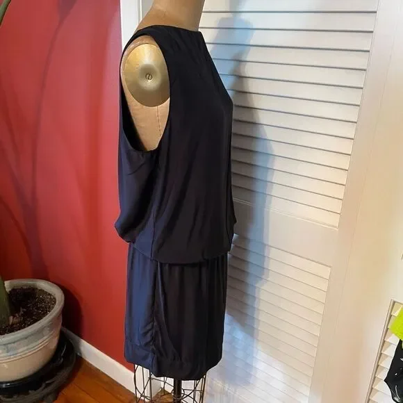 NILI LOTAN | navy blue silk backless dress M - Picture 10 of 13